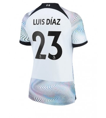 Liverpool Luis Diaz #23 Bortedrakt Kvinner 2022-23 Kortermet